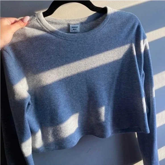 Aritzia Sundays best long sleeve cropped top - Picture 1 of 1